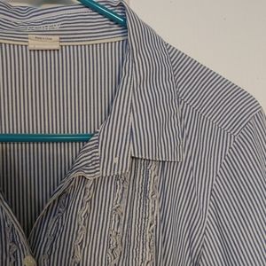 J.Crew Pinstriped Button-Down with Mini Ruffles
